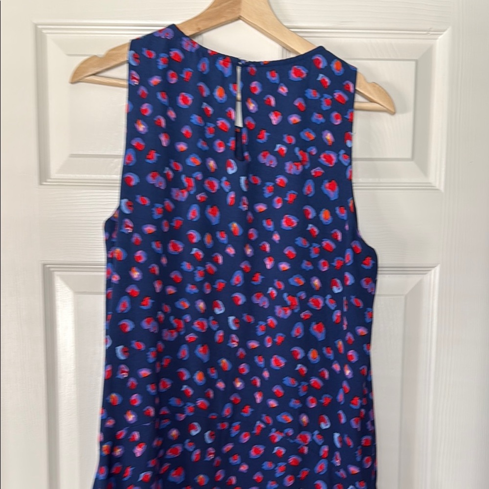 C&E blue chiffon patterned tank knee length dress - Picture 8 of 9